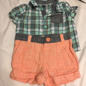 Green and orange two piece summer set boys